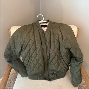 Banana Republic Olive Quilted Bomber Jacket